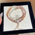 New Chinese style double-strand cat's eye bead bracelet in elegant gift box - Style 50 Cat's Eye (With Gift Box) / Milky White