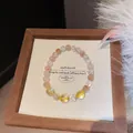 Chinesisches Armband mit Rutilquarz und Citrin Perlen für Damen, eleganter Luxus - Neuer chinesischer roter Rutilquarz-Stil (29#) / Gelb - Transparent