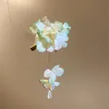 Sweet floral fabric duckbill hair clip with pearl tassels for seaside vacation - Duckbill Clip (39#) / Green