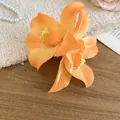 Vibrant orange fabric flower hair clip for sweet seaside holiday style - Duckbill Clip (51#) / Orange