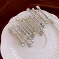 Pulsera elástica multicapa con brillantes diamantes AB en un acabado plateado - Plata - Arcoíris