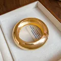 Brazalete grueso minimalista de metal dorado pulido con un diseño de alta gama audaz - Estilo Dorado Grueso Pulido (69#) / Dorado