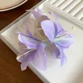 Elegant small purple satin lily flower hair claw clip for women niche hair accessories - Light Purple Lily - Claw Clip