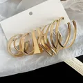 Chique minimalistische geometrische gouden oorbellenset met onregelmatige vormen. - 15# Zilveren Pin (10-Delige Set) / Goud