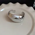 Elegant irregular silver geometric cuff bangle with high-polish reflective finish for women - 38# Bangle-Silver
