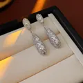 Eleganti orecchini a goccia in argento con pavé di cristalli chiari in confezione regalo - Stile Goccia d'Acqua Strass Argento