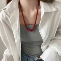 Elegant Anchora red agate beaded necklace with graduated stones for fashion SKU view - Style 39 - Gradient Beading Design