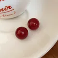 Festive elegant red glitter ball stud earrings for New Year celebration and party - 33# (Glitter Bead-Silver Post) / Red