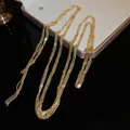 Elegant multi-layered gold metal tassel waist chain fashion body jewelry belt for women - Multi-layer Metal Tassel (28#) / Gold
