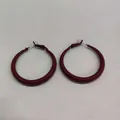 Clip per orecchie a cerchio a forma di C opache bordeaux minimaliste per orecchie non forate - Stile con perno dell'orecchino in argento / Borgogna