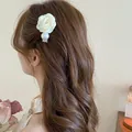 Eleganter weißer Stoffblumen-Haarclip mit großer Perle für den süßen Mori-Stil-Haarschnitt - Weiße Blumen Perle (46#)