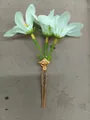 Elegant fabric floral hair fork with light green petals and gold-tone finish - Hair Stick (5#)