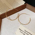 Minimalist gold hoop earrings with silver needle, high-end fashion jewelry for women - 4cm / Gold