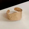 Bracciale rigido largo in metallo martellato oro rosa con finitura a trama irregolare - 3# Bracciale-Oro