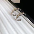Elegant silver-colored beaded hoop earrings with minimalist geometric C-shape design - Bubble Texture Geometric C-shaped Silver Post Earrings (34#) / Silver