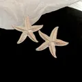 Elegant starfish stud earrings with textured metal finish and silver needles - Starfish Shape Brushed Silver Post Stud Earrings (35#) / Silver