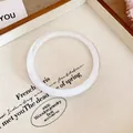Elegant white marbled resin bangle bracelet with unique striped pattern for women - White (6#)