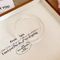 Minimalist transparent acrylic bangle with subtle stripe pattern for women's jewelry - Clear (5#)