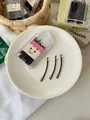 Minimalist black metal bobby pins for daily hair styling in a cute cartoon storage box - Arc / Set of 30 / Black