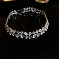 Collier ras du cou de luxe français en zircon avec pierres papillon claires étincelantes - Collier / Argent