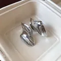 Macro-detailweergave van onregelmatige metalen bladoorbellen met gepolijste zilveren spiegelglans - Onregelmatige Bladoorbellen / Zilver