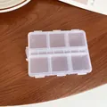 Boîte de rangement transparente en plastique à 6 compartiments pour bijoux et bagues - Boîte à Six Compartiments / Vert foncé