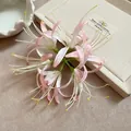 Dolce fermaglio per capelli a fiore di giglio 3D in rosa e bianco per le vacanze - Clip a Becco d'Anatra (44) / Rosa
