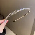 Elegante cerchietto in strass argento con scritta miu e cristalli scintillanti per donna - Cerchietto con Lettera Intarsiata in Argento (13#)