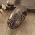 Elegant vintage wood grain bangle featuring dark and light brown striped texture patterns - Wide Round Style / Light Coffee