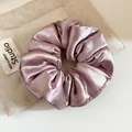 Elegant dusty rose satin silk scrunchie with soft glossy finish for stylish hair - Satin Scrunchie / Purple