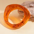 Retro irregular amber resin bangle with unique marbled tortoiseshell texture design - Tortoiseshell Marble Style (51#) / Brown