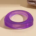 Modern irregular purple resin bangle with subtle glitter accents - Fine Glitter Transparent Irregular Style (52#) / Purple