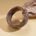 Elegant retro irregular resin bangle with brown marble texture and wide statement design - Irregular Design Style (47#) / Gray
