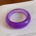 Irregular purple resin bangle with fine blue glitter in a minimalist retro style - Starry Glitter Style (95#) / Purple