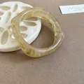 Niche irregular resin bangle with amber marble texture for a vintage minimalist look - Irregular Wide Amber Pattern Style (74#) / Light Coffee