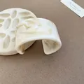 Unique wide irregular resin bangle bracelet with white and tan marble pattern texture - Amber Marble Style (81#-Large) / White