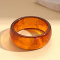 Elegant vintage amber resin bangle with marbled tortoiseshell pattern for women - Irregular Tortoiseshell Bangle (109#) / Brown
