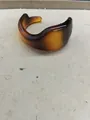 Fashionable minimalist Maillard style amber acrylic irregular wave cuff bracelet for women - Irregular Style (HB4604) / Coffee