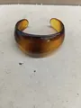 Vintage amber acrylic irregular open cuff bracelet Maillard style fashion jewelry for women - Round Style / Coffee