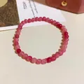 Elegant pink crystal beaded bracelet featuring magenta and rose quartz style beads - Solid Color Beaded Style (Style 73) / Pink