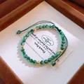 Elegant green crystal beaded bracelet with gold accents in traditional Chinese style - 133 Style / 10mm (16 Beads) / Gold-Green