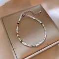 Elegant ethnic style multi-colored crystal beaded bracelet with silver metal spacers - 138 Style / 10mm (16 Beads) / Multicolor