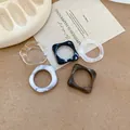 Detailed view of vintage geometric resin rings with marble and gold foil textures - Five-Piece Set / 2# Black-Gray