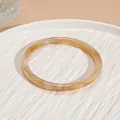 Amber marbled acrylic bangle bracelet with elegant tortoiseshell pattern for women - Minimalist Round Smudged Bangle (64#)