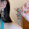 Boucles d'oreilles bohèmes chic avec pendentifs étoile de mer et perles colorées - Style Gland à Coquilles Style Océan (84#)