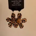 Detail of leopard print flower earrings with elegant resin texture and vintage style - Style 13 Tortoise Pattern Flower Studs with Silver Post / Brown