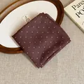 Retro dark brown polka dot square scarf hairband with elegant white dots and vintage feel - Dark Brown White Polka Dot Style (13#)