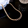 Vintage vergoldete Schlangenkette Halskette mit schwarzer Emaille und Strass - Schlangenkette Halskette (54)