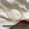 Minimalist cream acrylic round bangle bracelet with a 6.3cm inner diameter and elegant texture - ID 6.3cm, Width 0.5cm / Off White
