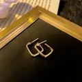 Premium minimalist golden geometric square hoop earrings with high-quality silver needles - Rectangular Hoop